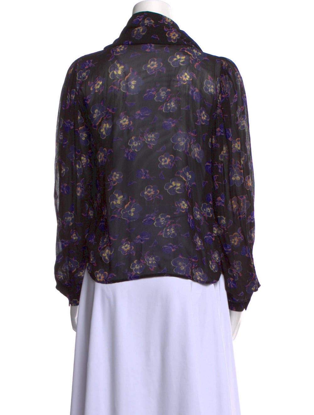 Ganni Floral Print Long Sleeve Blouse - image 3