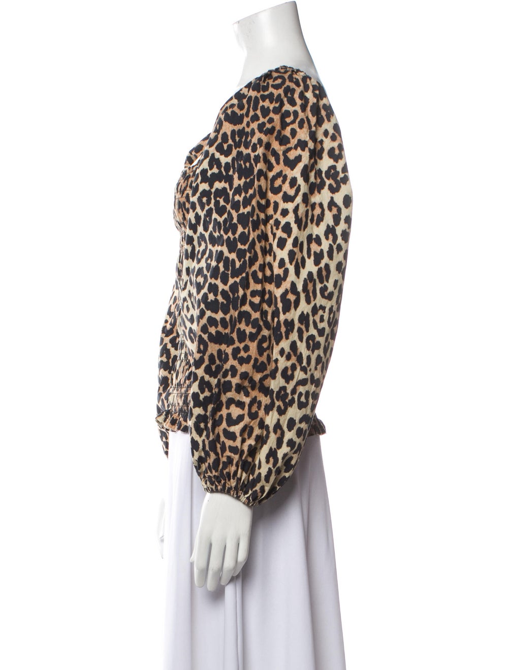 Ganni Animal Print Square Neckline Blouse - image 2
