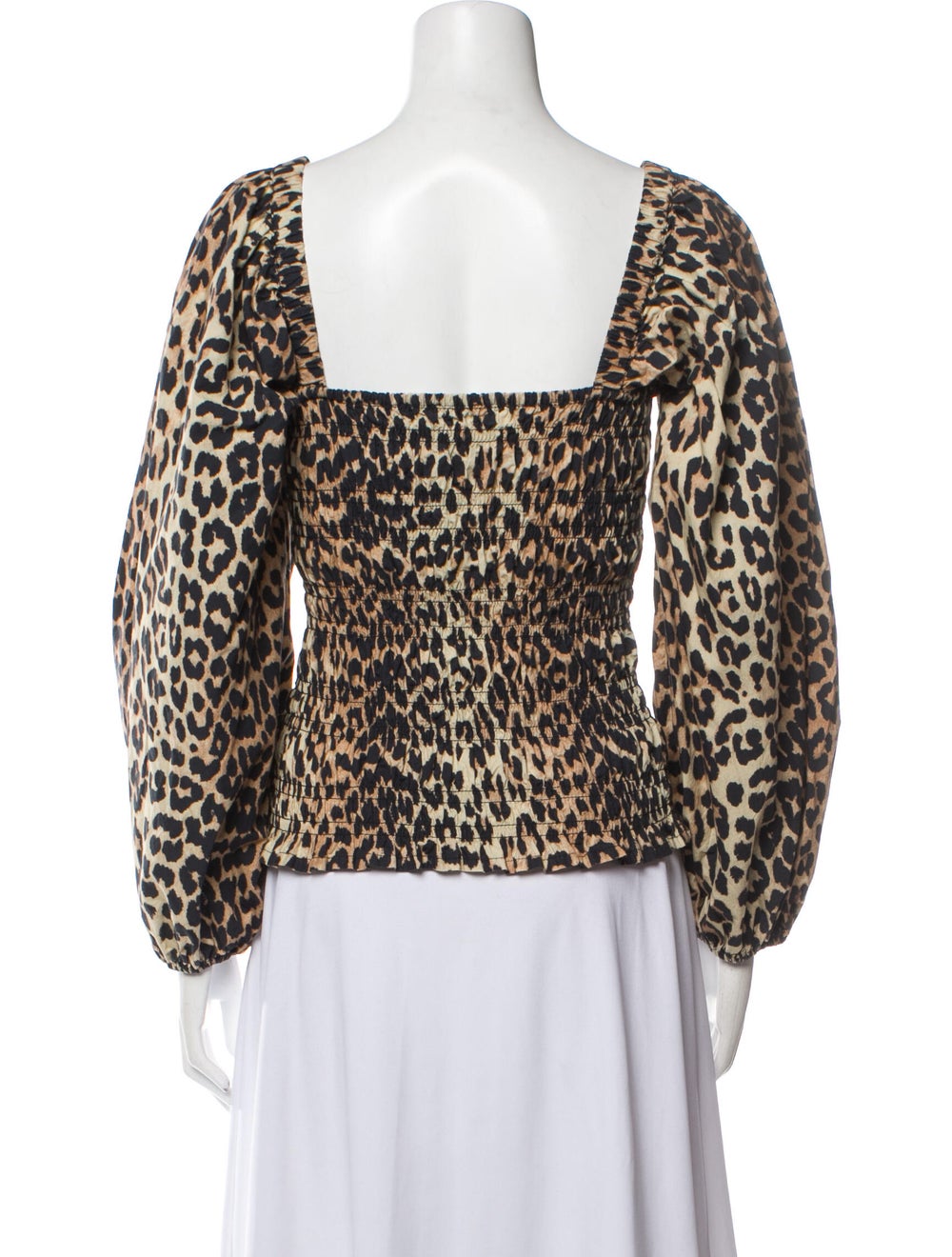 Ganni Animal Print Square Neckline Blouse - image 3
