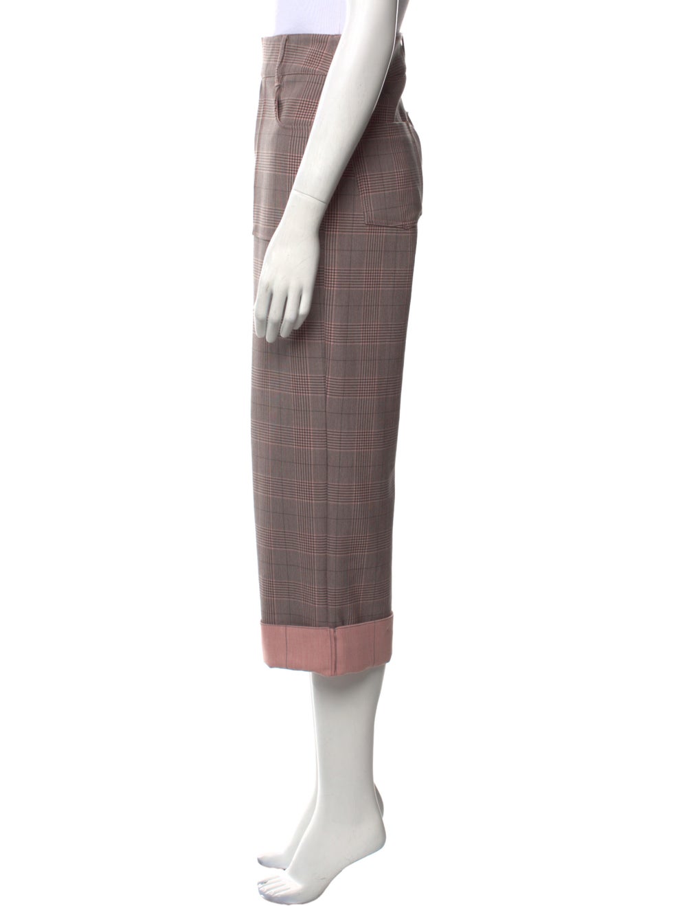 Ganni Plaid Print Wide Leg Pants - image 2