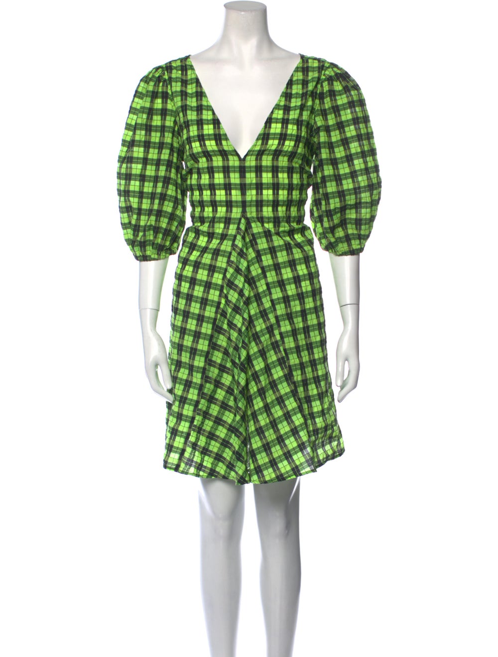 Ganni Plaid Print Mini Dress - image 1