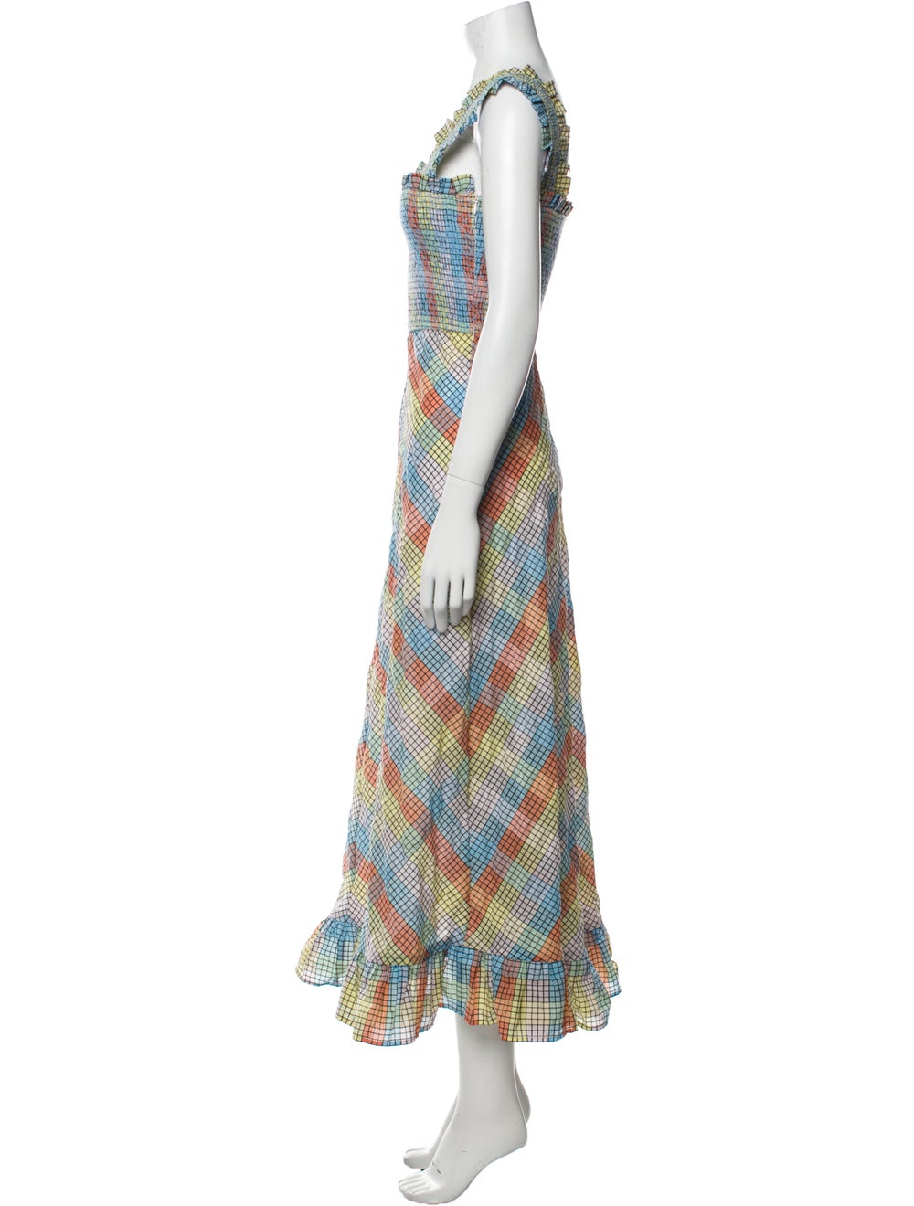 Ganni Plaid Print Long Dress - image 2