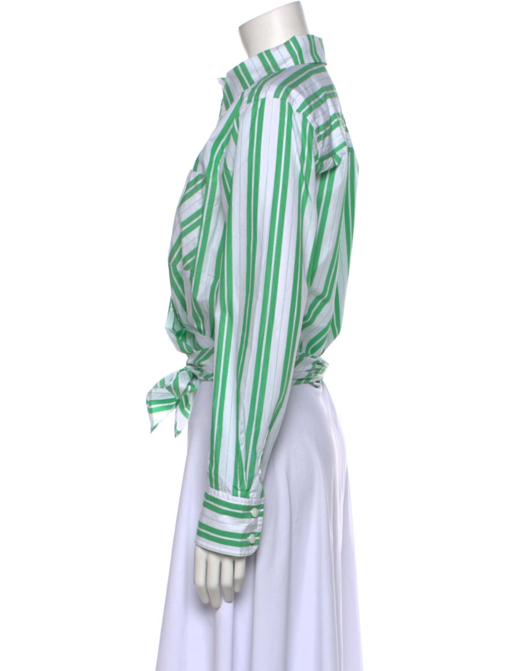 Ganni Striped Long Sleeve Button-Up Top - image 2