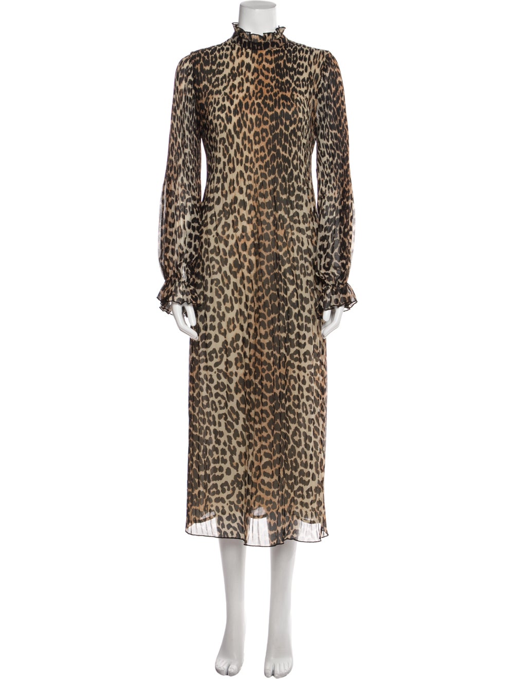 Ganni Animal Print Long Dress - image 1