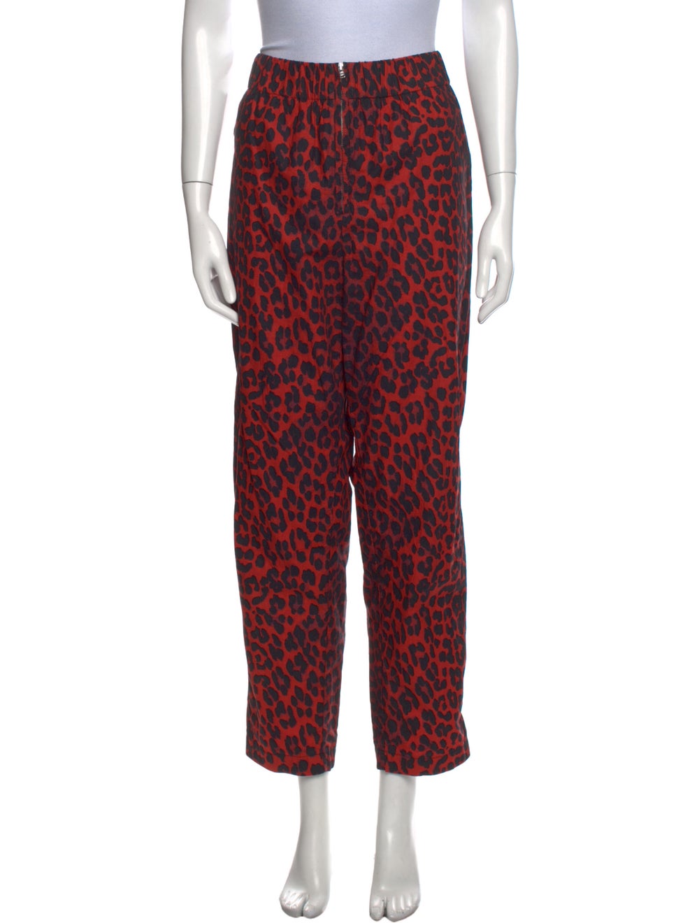 Ganni Animal Print Straight Leg Pants - image 1