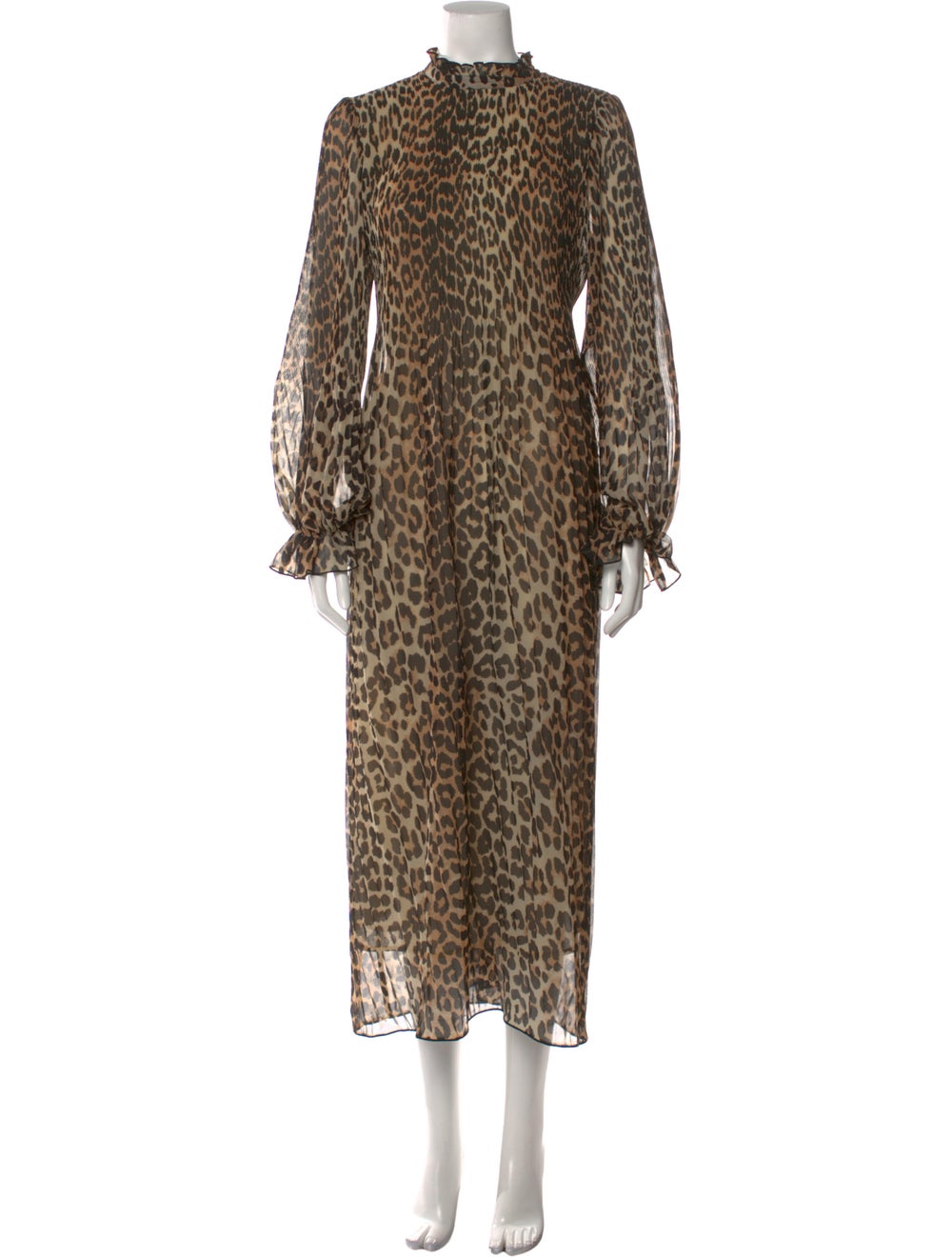 Ganni Animal Print Long Dress - image 1
