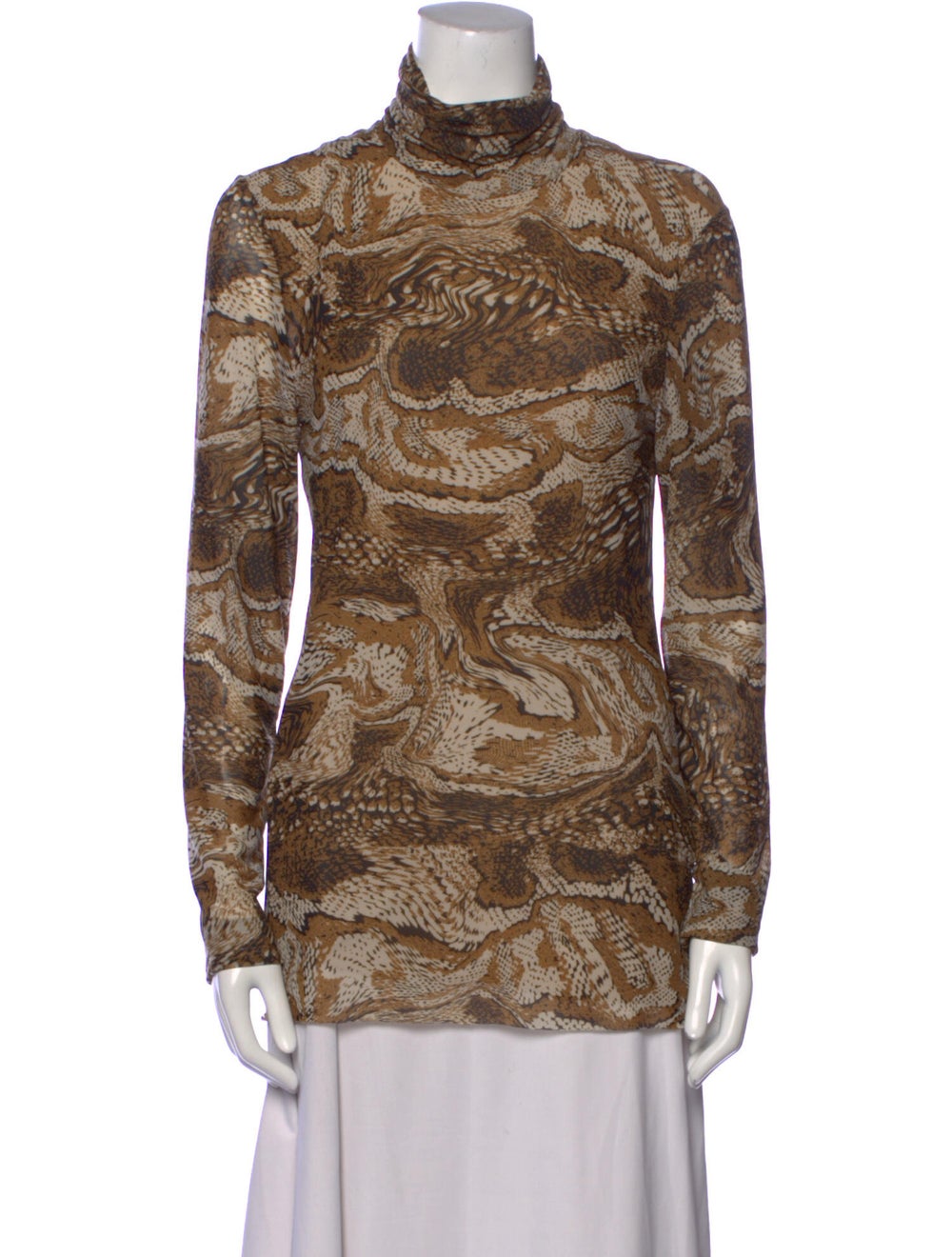Ganni Printed Turtleneck Blouse - image 1
