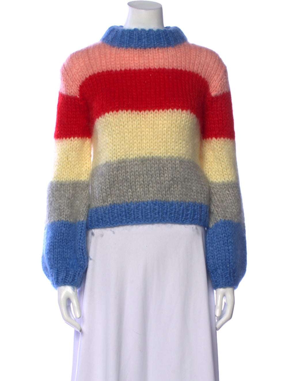 Ganni Striped Mock Neck Sweater - image 1