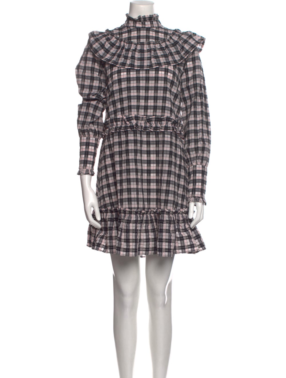 Ganni Plaid Print Mini Dress - image 1