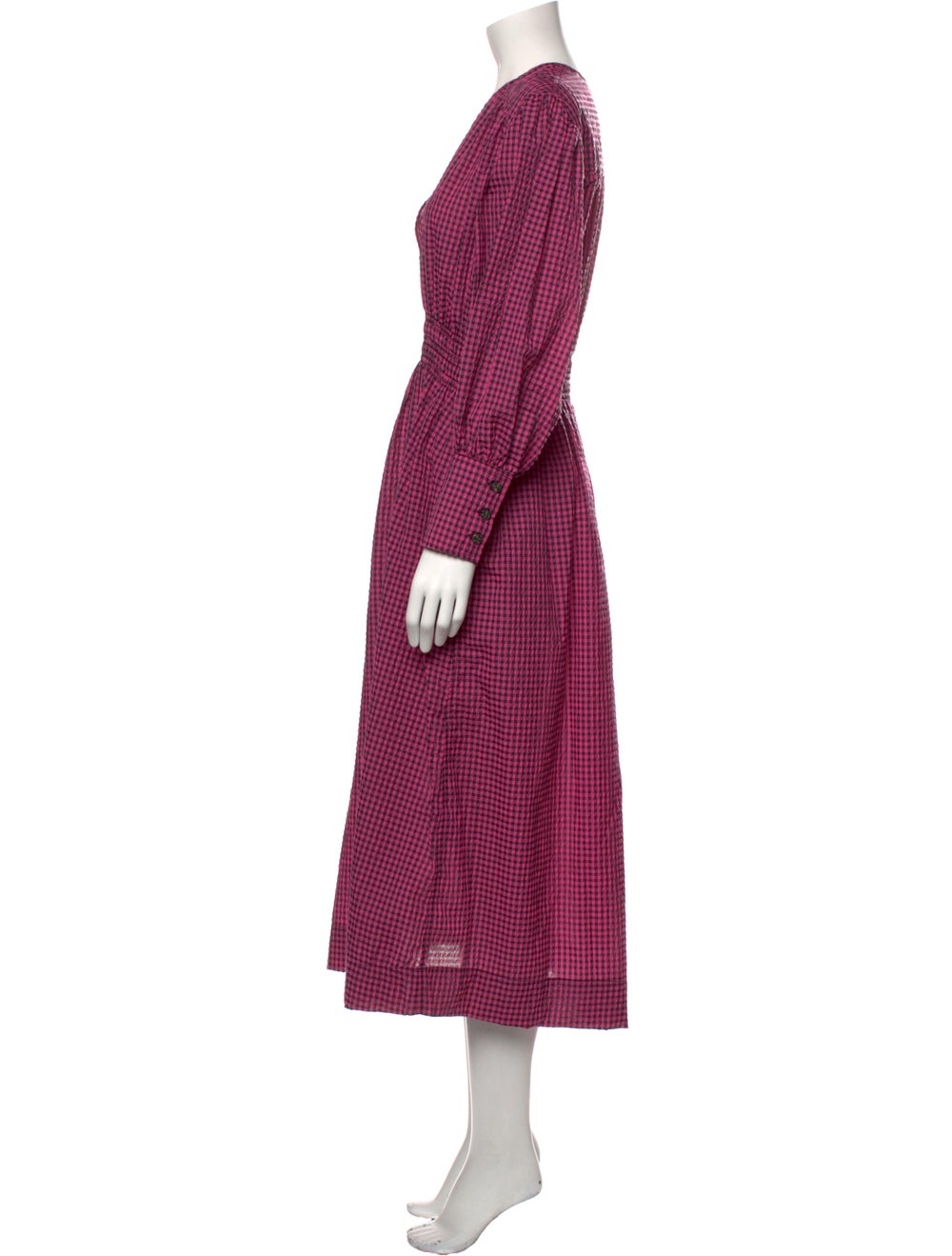 Ganni Plaid Print Long Dress - image 2