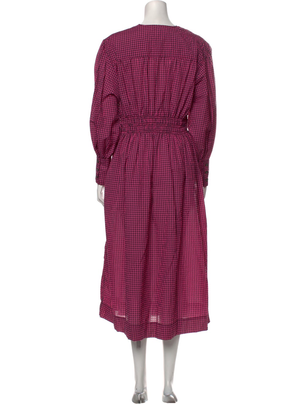 Ganni Plaid Print Long Dress - image 3