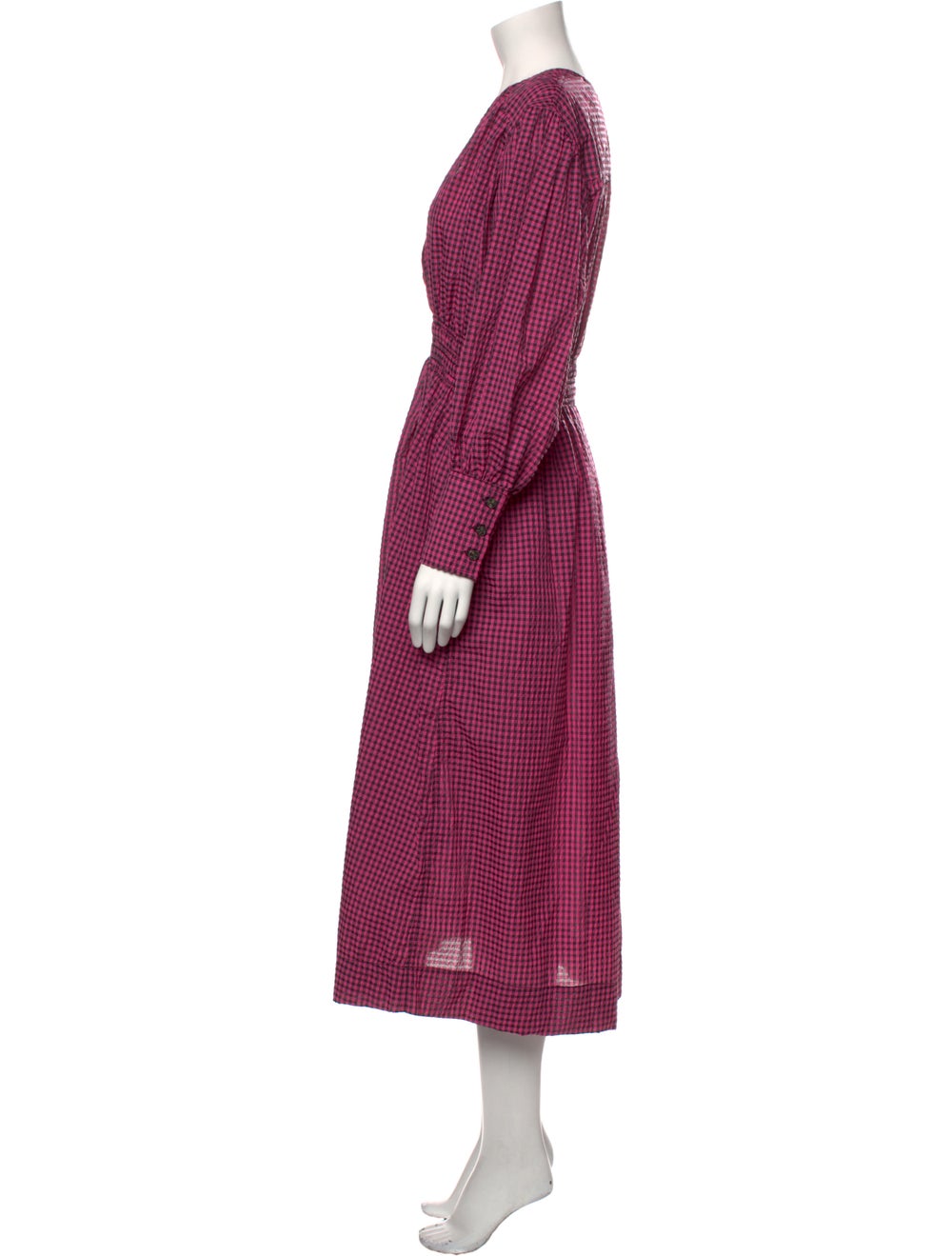 Ganni Plaid Print Long Dress - image 2