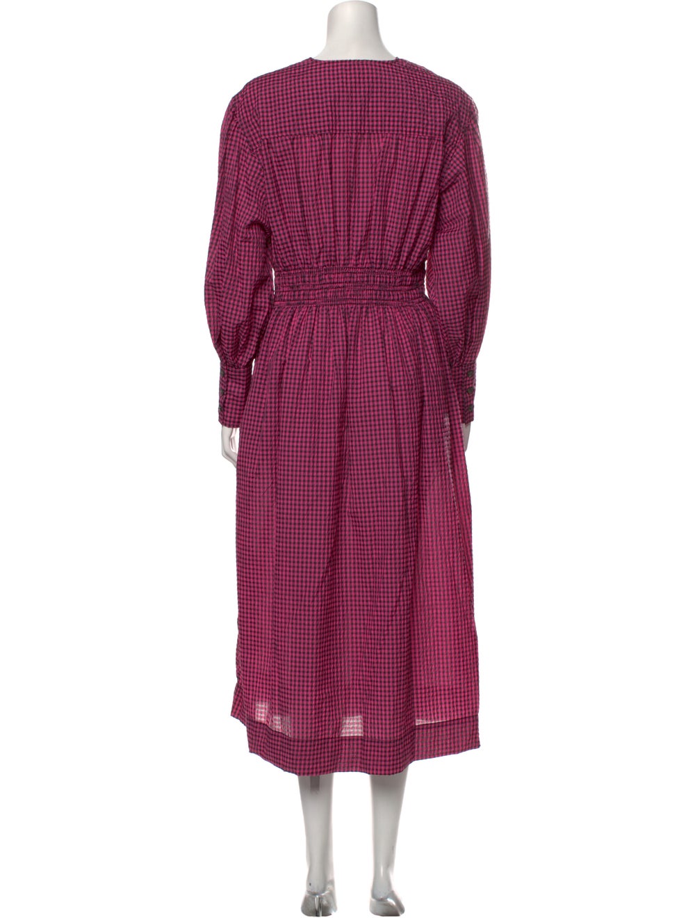 Ganni Plaid Print Long Dress - image 3
