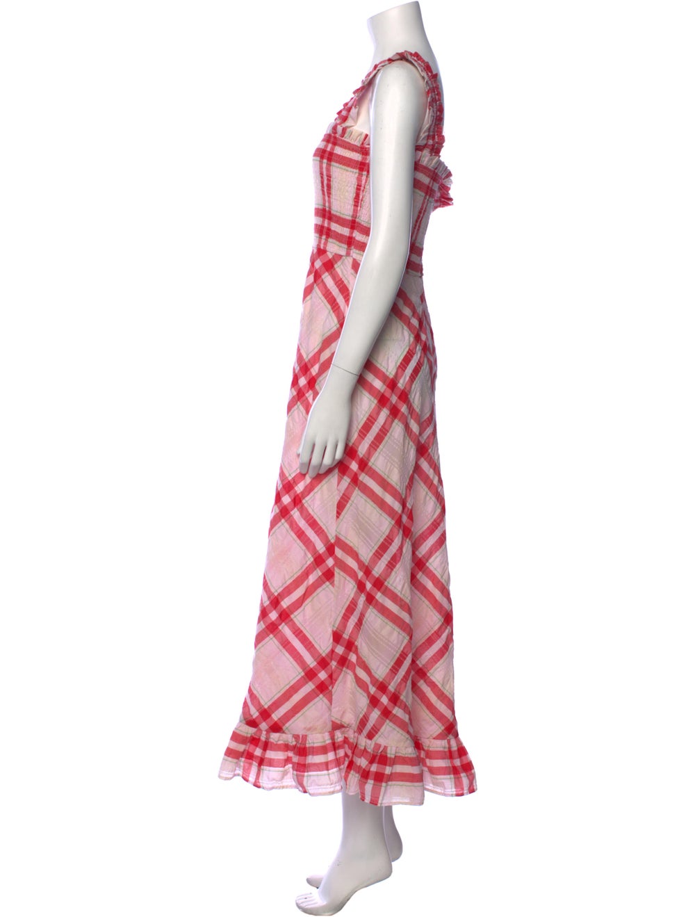 Ganni Plaid Print Long Dress - image 2