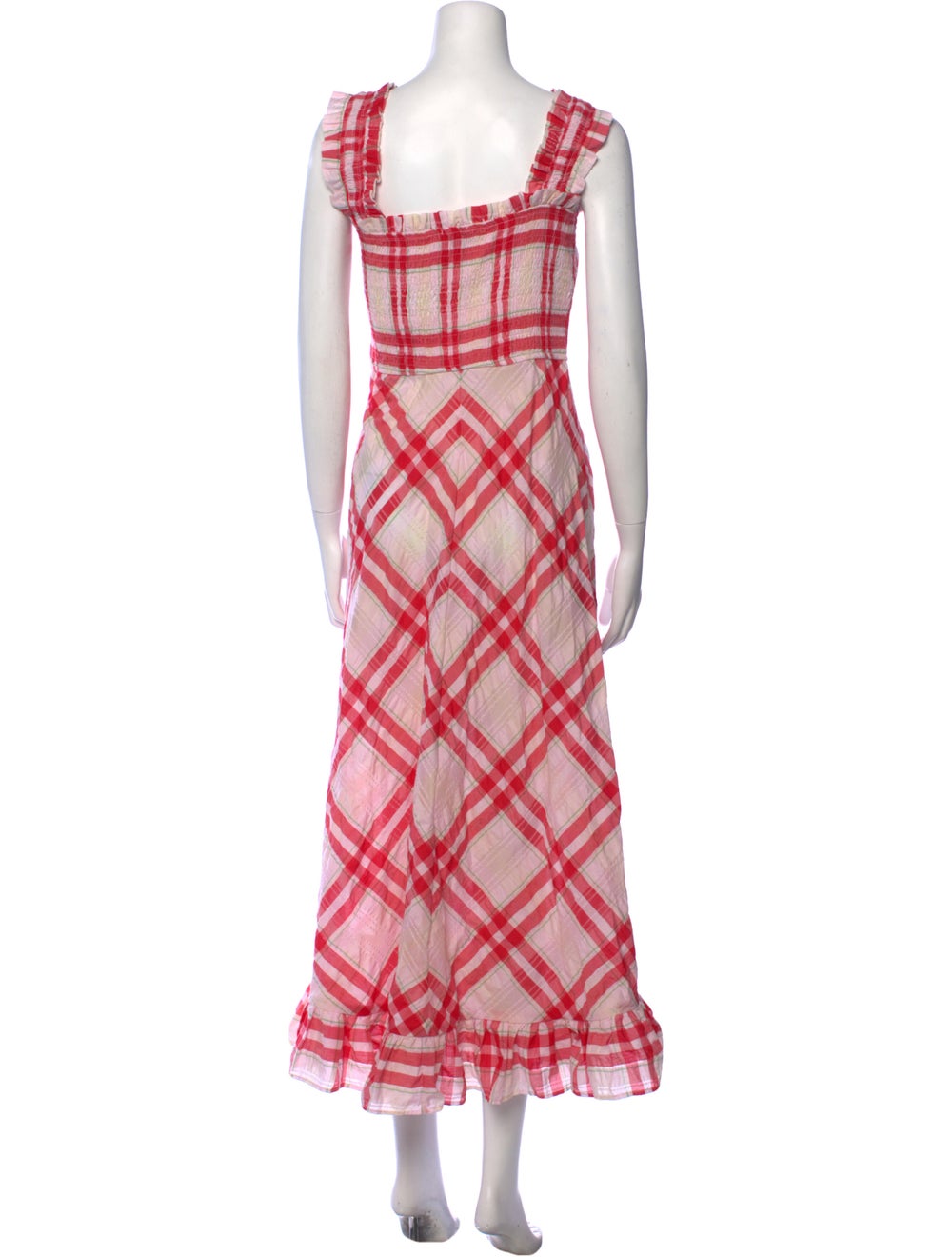 Ganni Plaid Print Long Dress - image 3