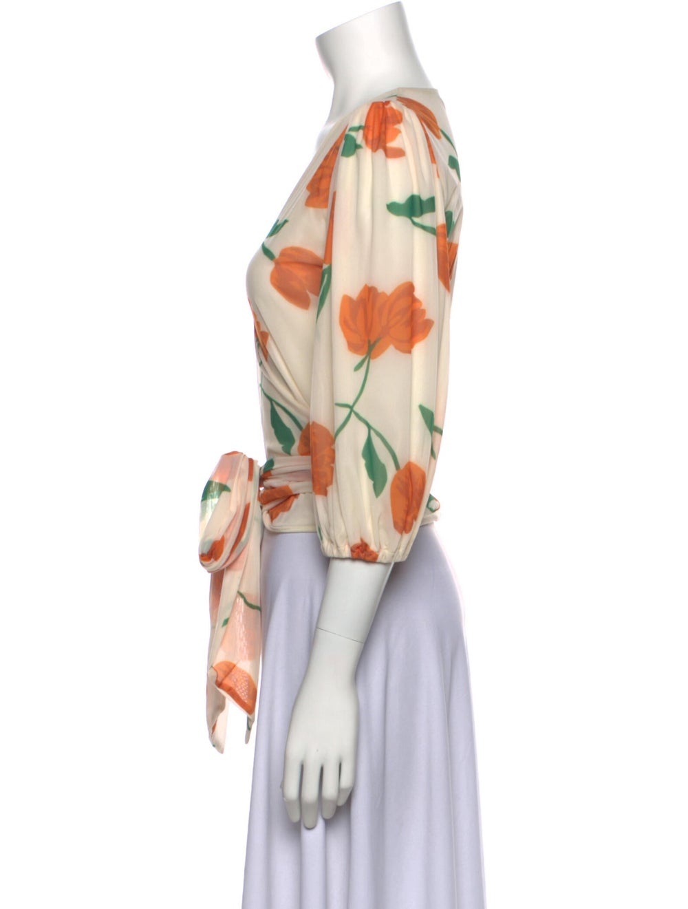 Ganni Floral Print V-Neck Crop Top - image 2