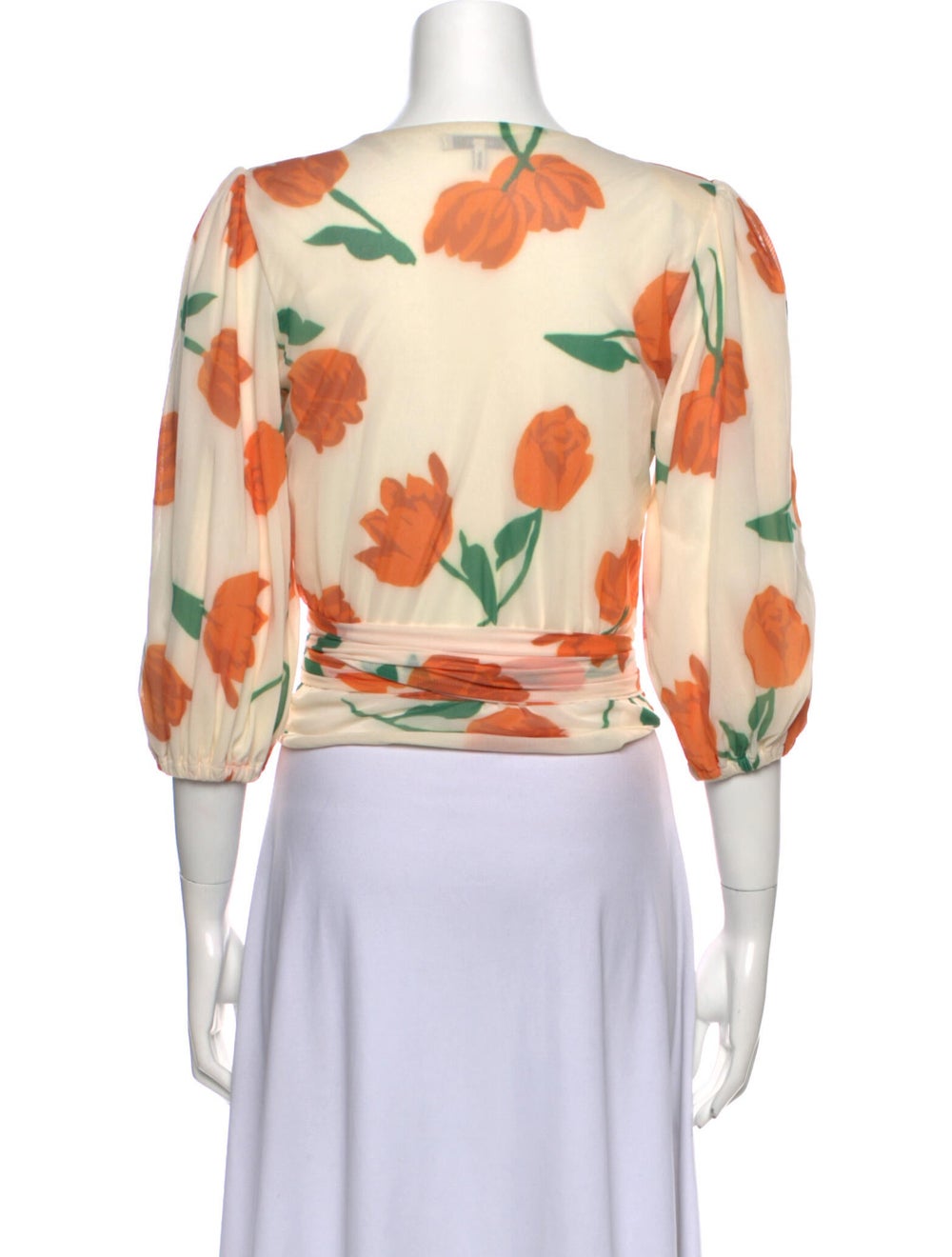 Ganni Floral Print V-Neck Crop Top - image 3