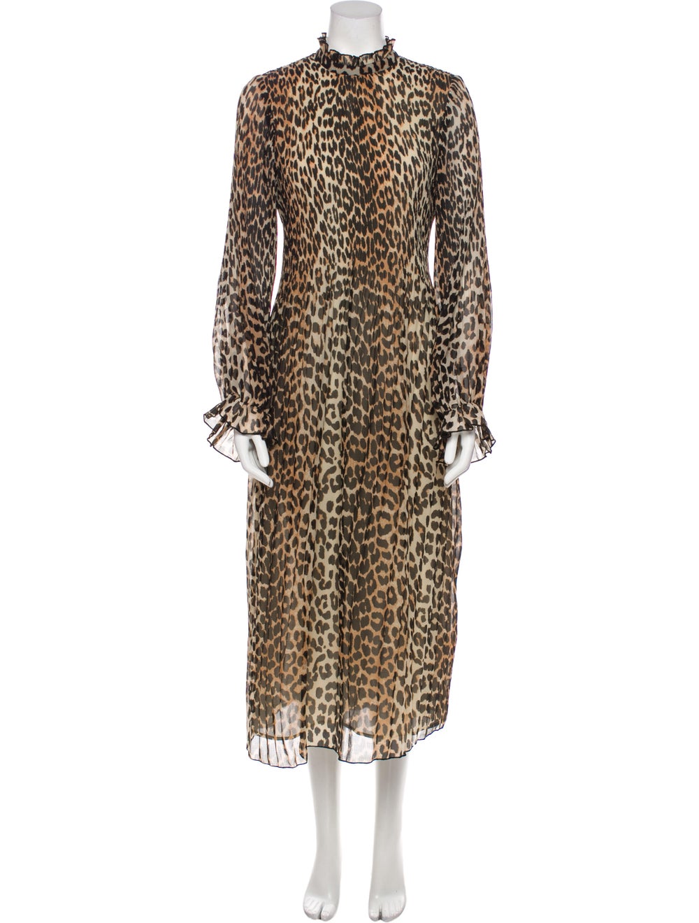 Ganni Animal Print Long Dress - image 1