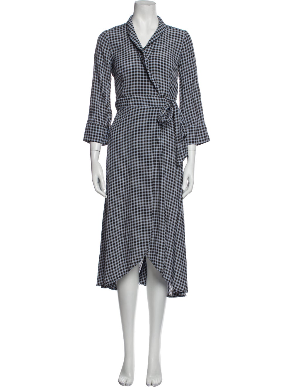 Ganni Plaid Print Long Dress - image 1