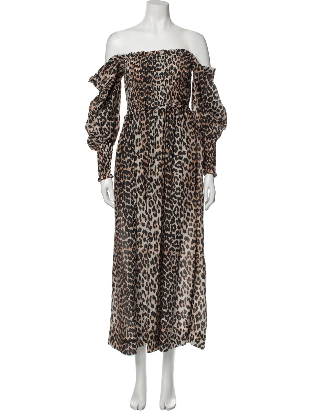 Ganni Animal Print Long Dress - image 1