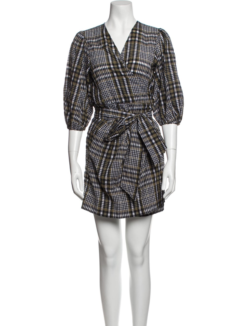 Ganni Plaid Print Mini Dress - image 1