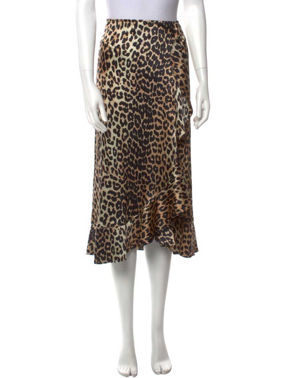 Ganni Silk Midi Length Skirt - image 1