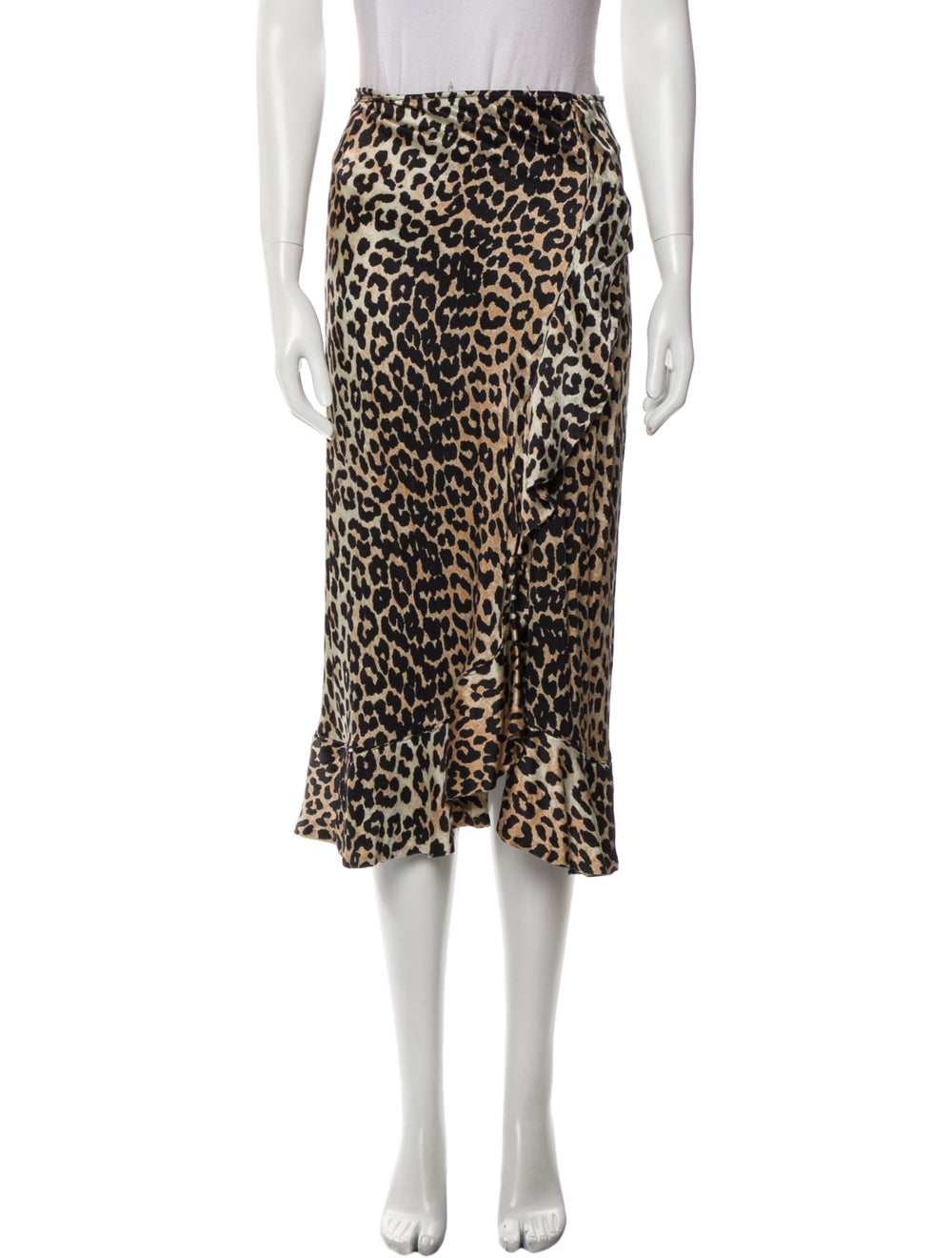Ganni Silk Midi Length Skirt - image 1
