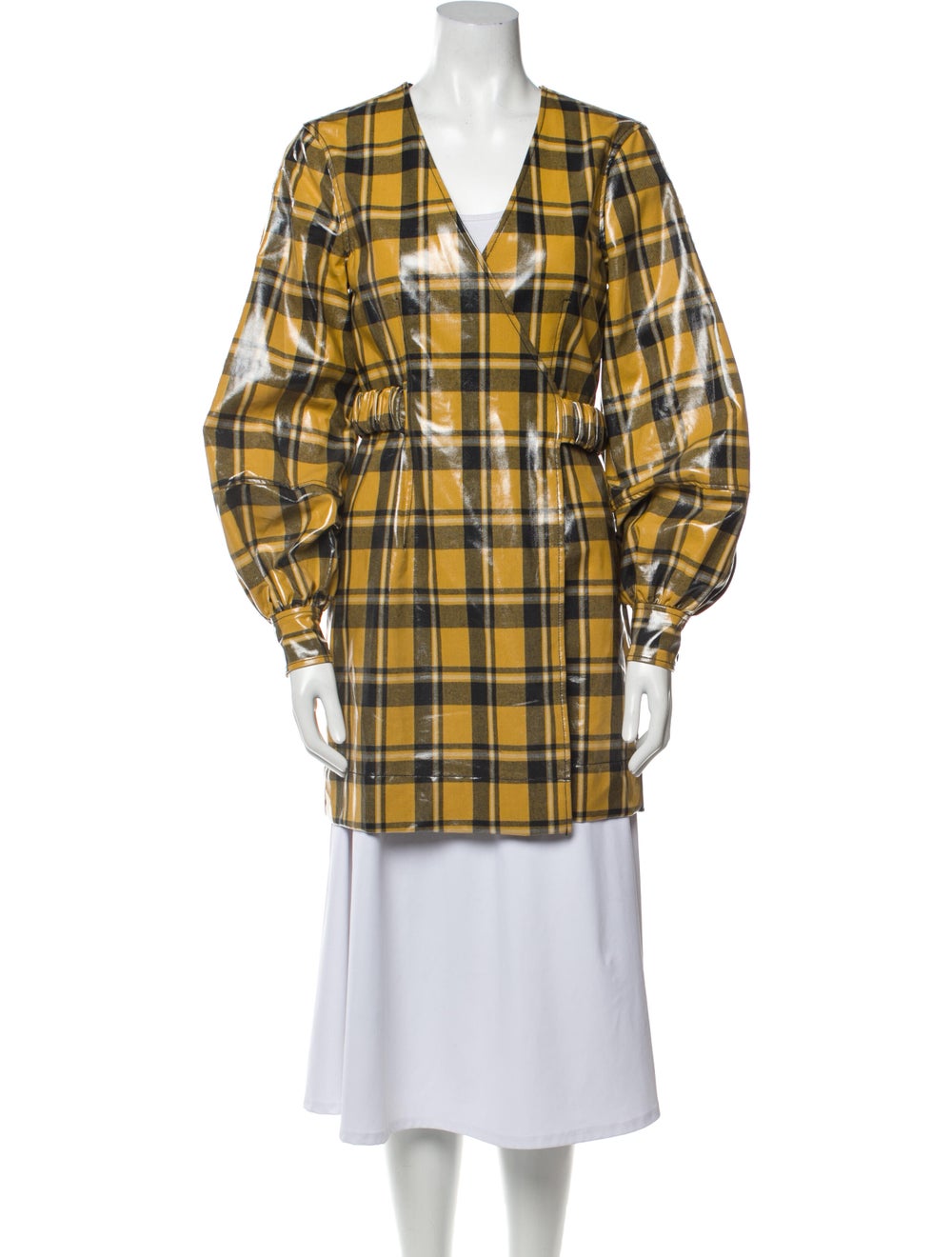 Ganni Plaid Print Coat - image 1