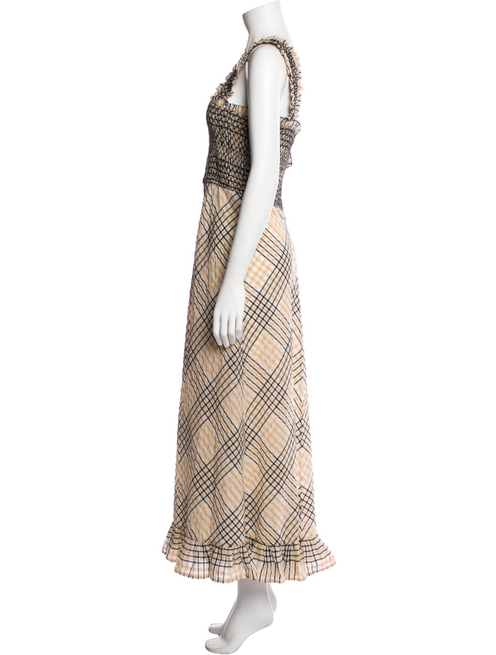 Ganni Plaid Print Long Dress - image 2