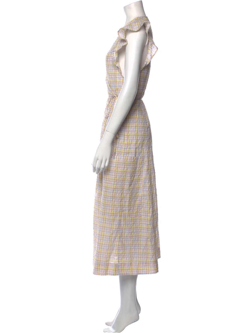 Ganni Plaid Print Long Dress - image 2