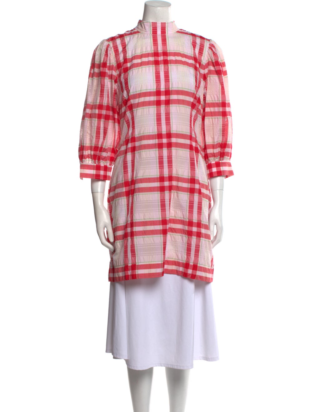 Ganni Plaid Print Mini Dress w/ Tags - image 1