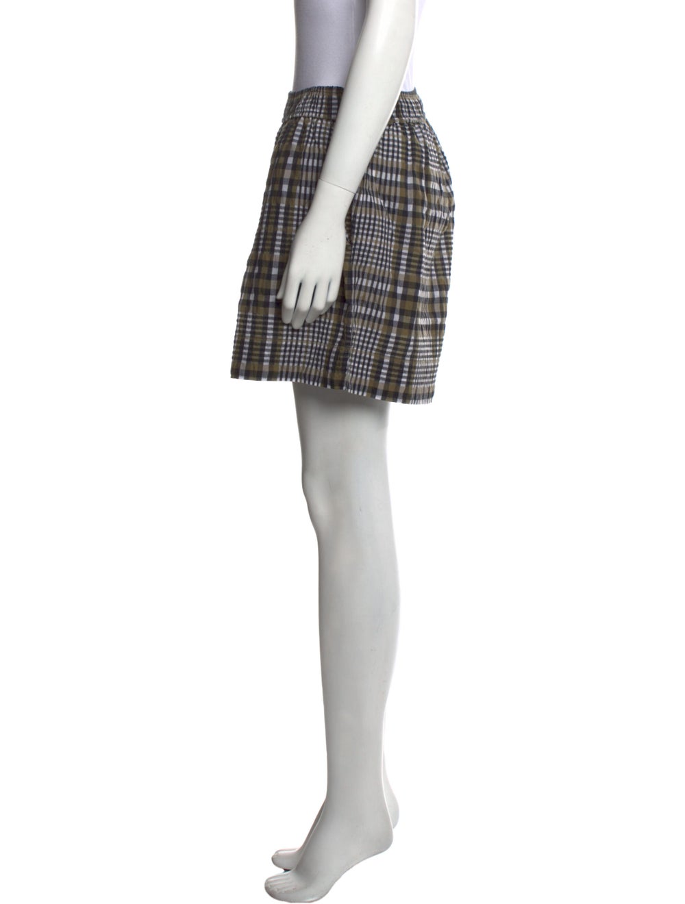 Ganni Plaid Print Mini Shorts - image 2