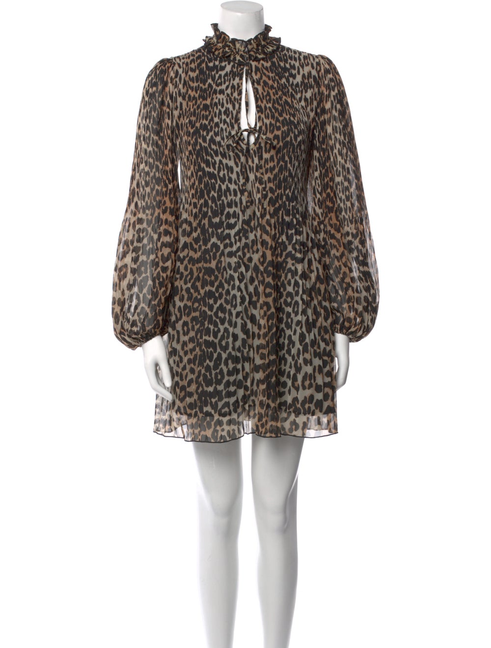 Ganni Animal Print Mini Dress - image 1