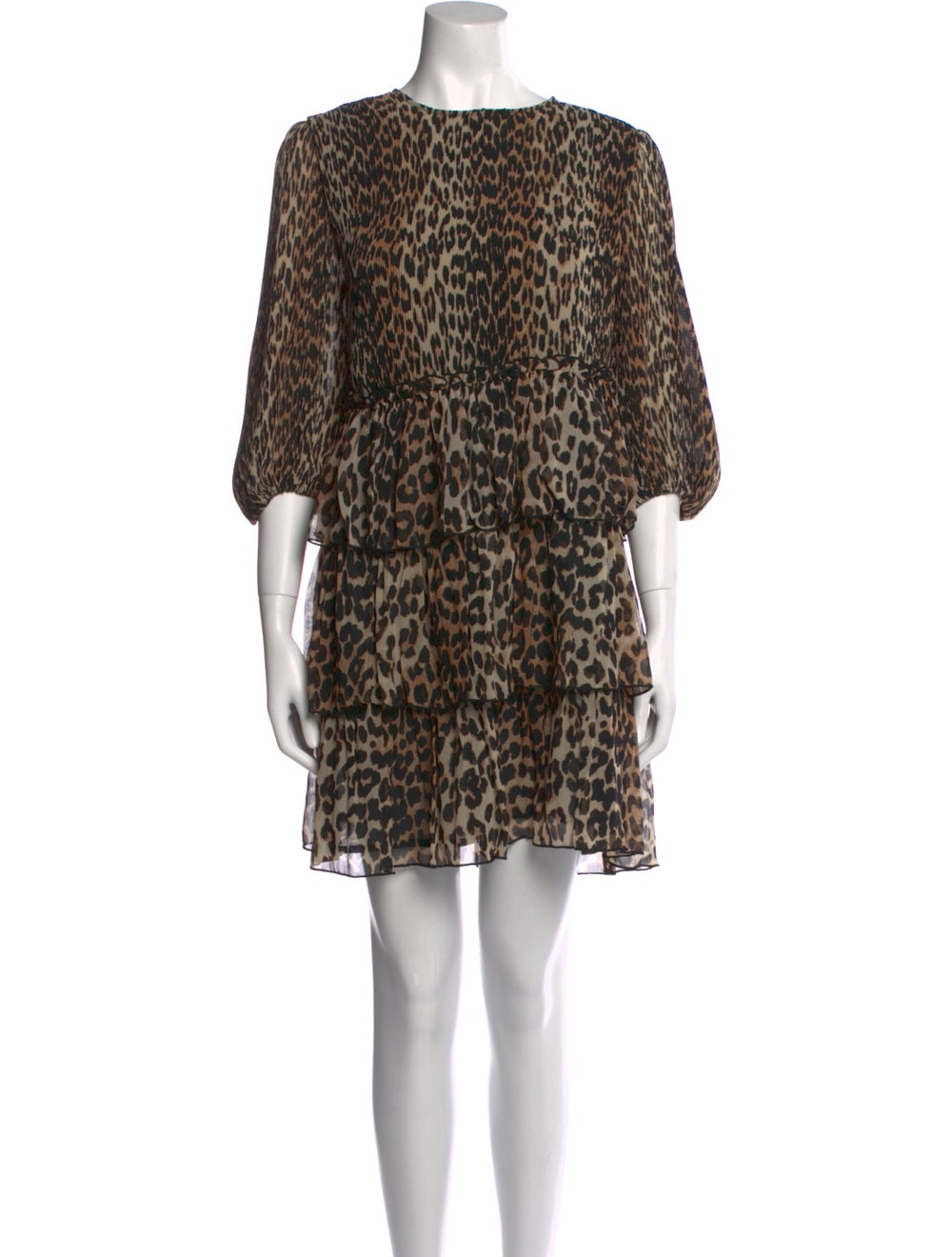 Ganni Animal Print Mini Dress - image 1
