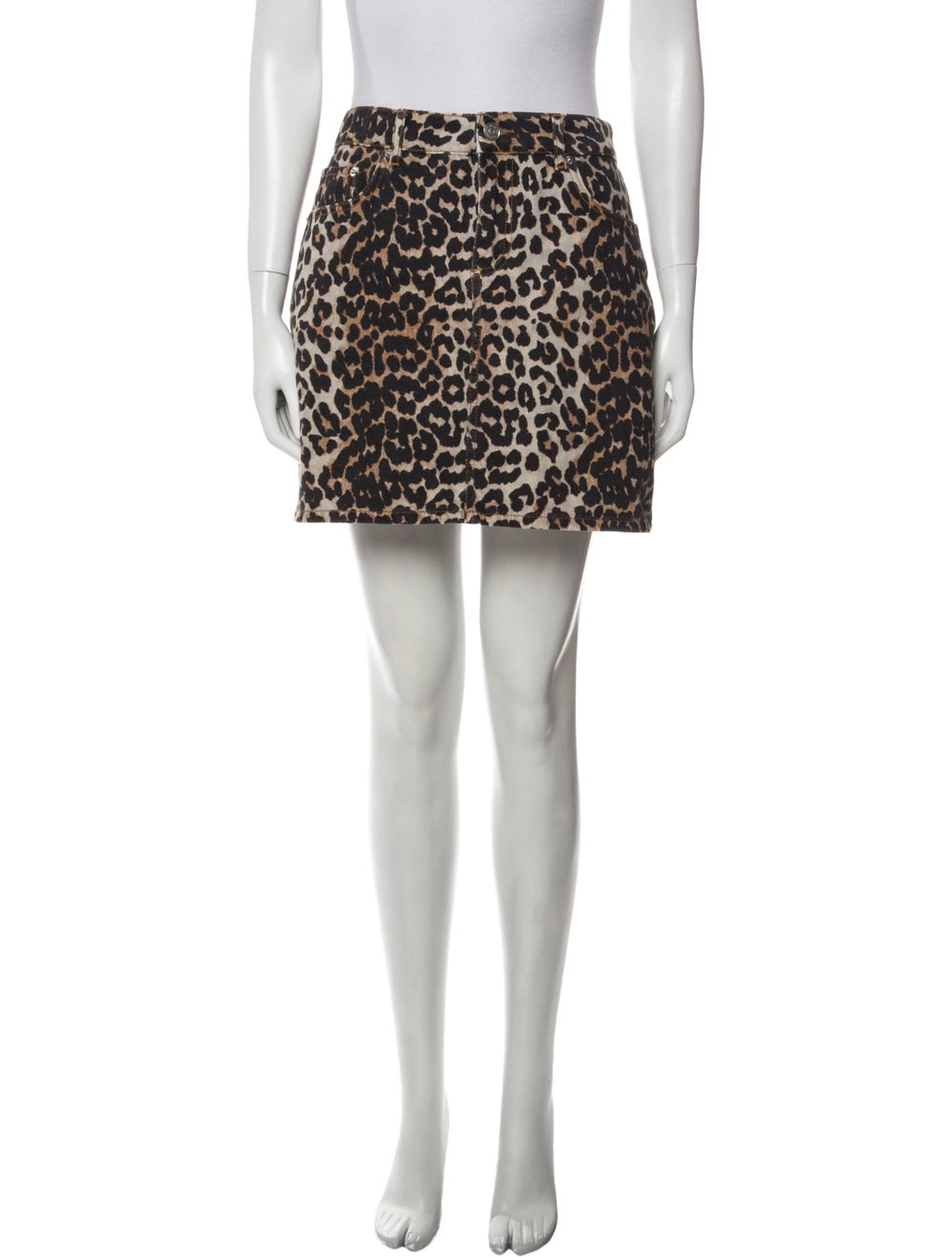 Ganni Animal Print Mini Skirt - image 1