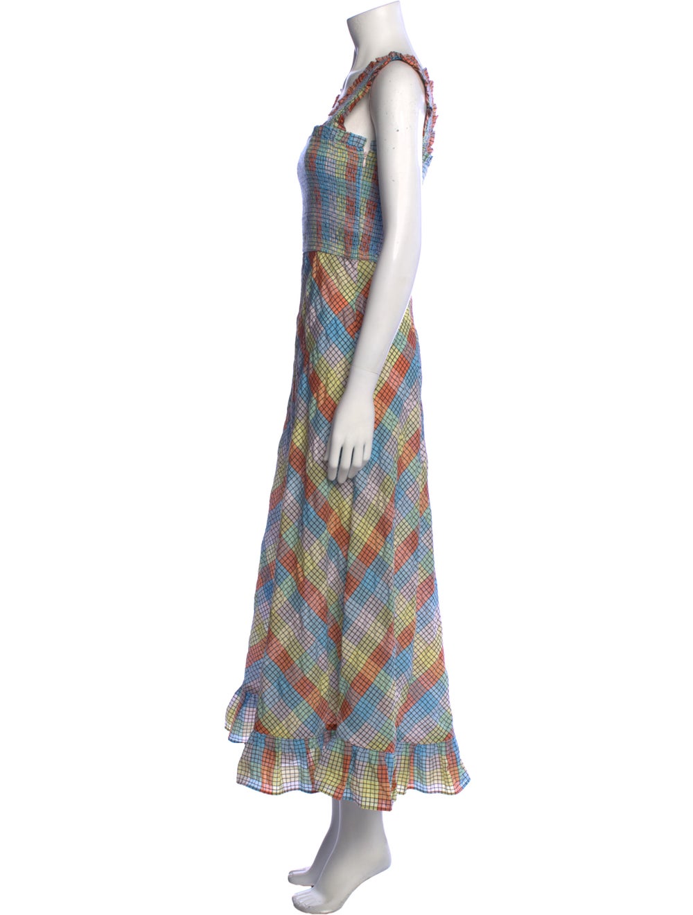 Ganni Plaid Print Long Dress - image 2