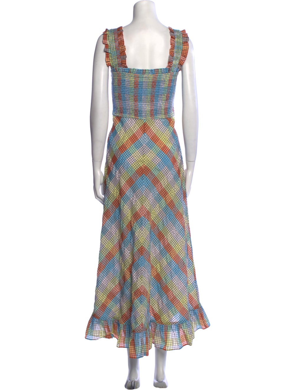 Ganni Plaid Print Long Dress - image 3