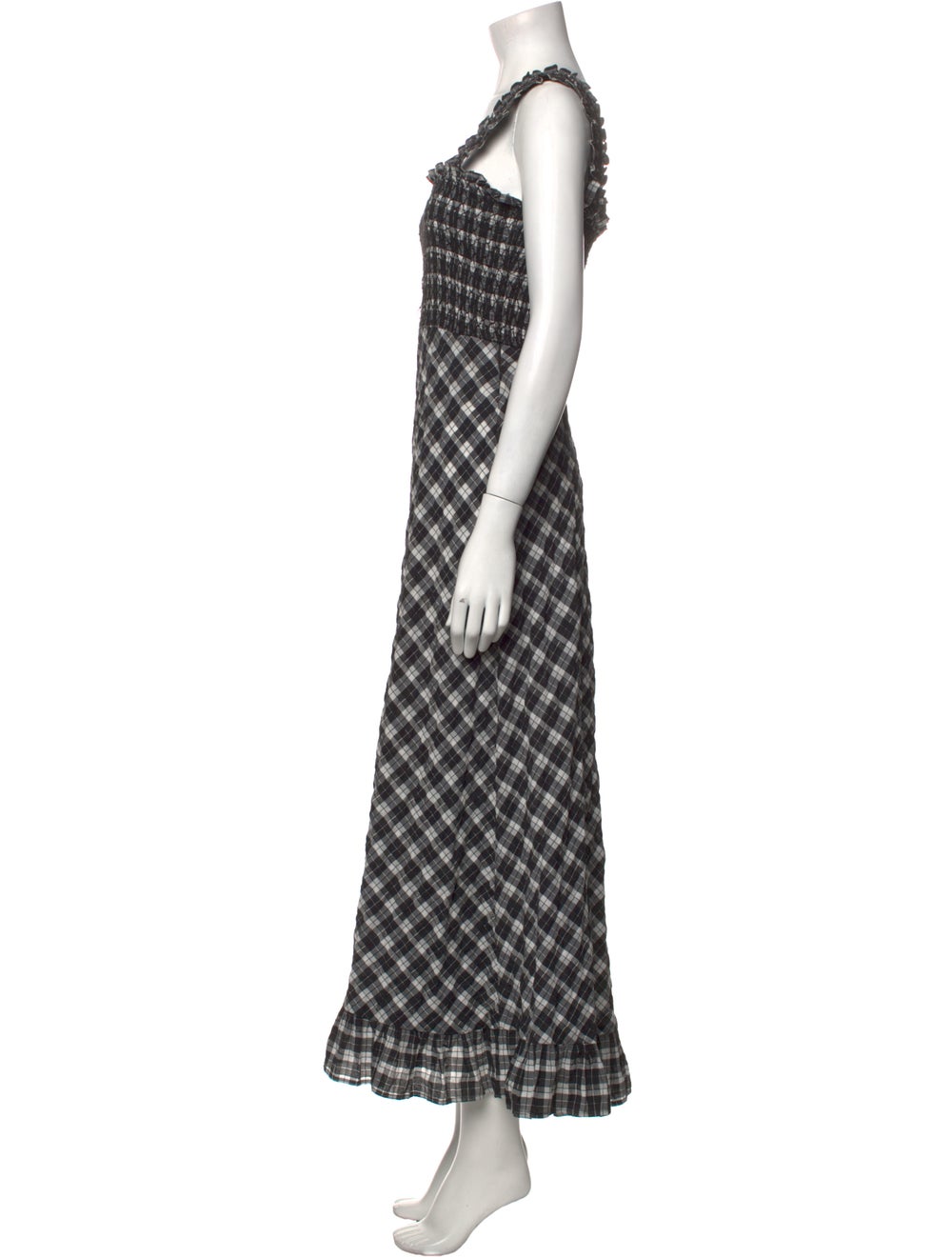 Ganni Plaid Print Long Dress - image 2