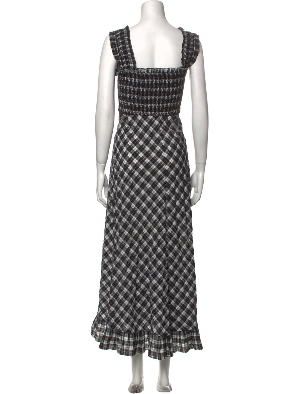 Ganni Plaid Print Long Dress - image 3