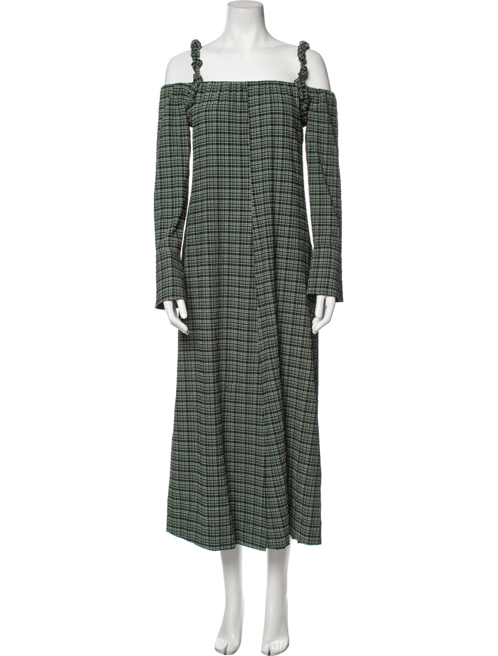 Ganni Plaid Print Long Dress w/ Tags - image 1