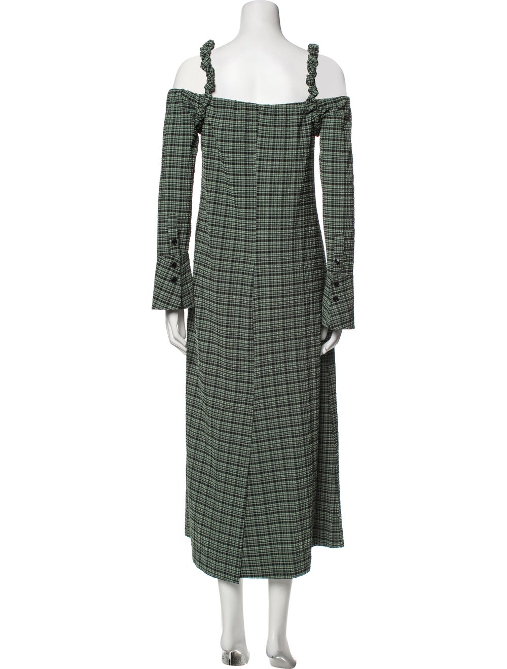 Ganni Plaid Print Long Dress w/ Tags - image 3