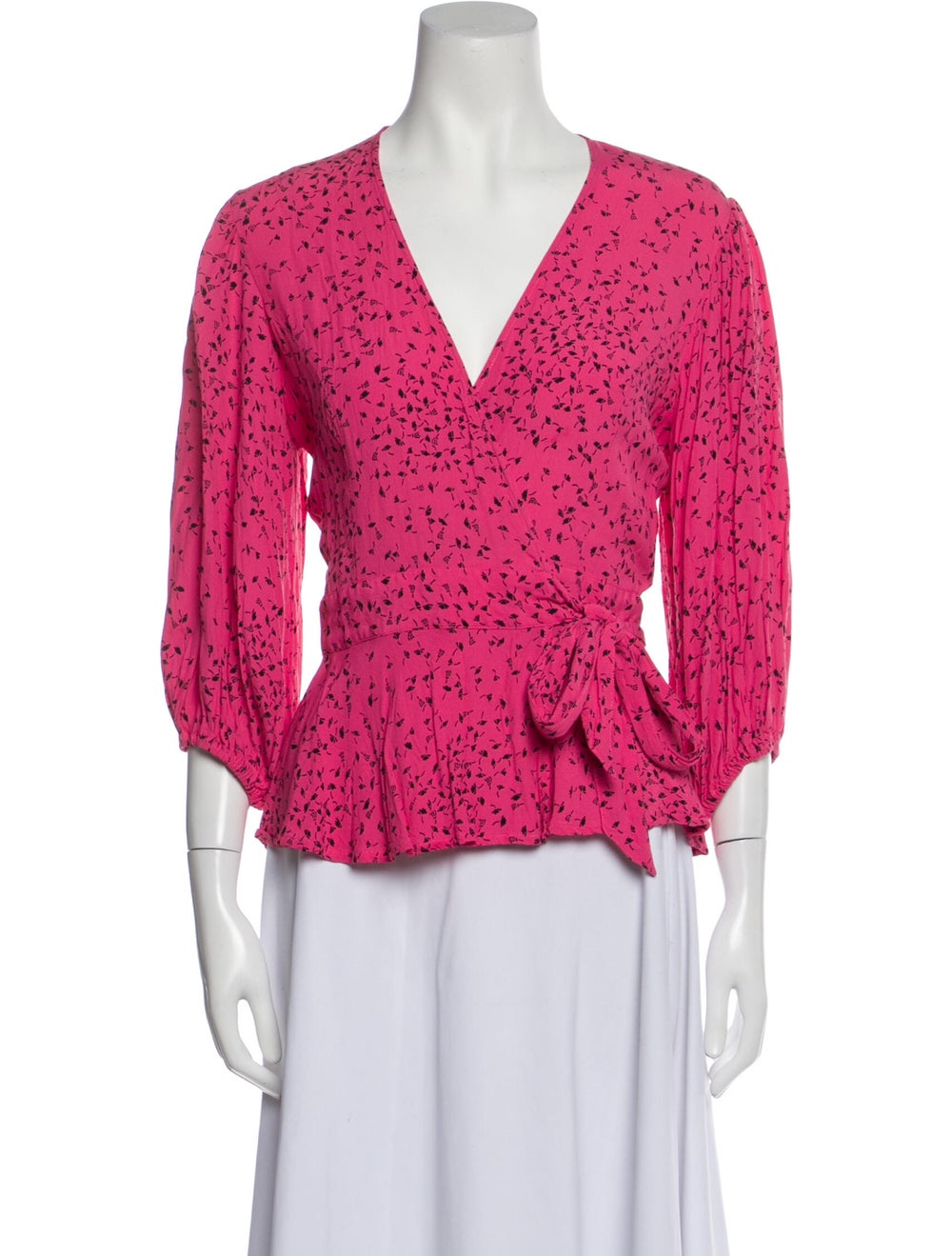 Ganni Printed V-Neck Blouse - image 1