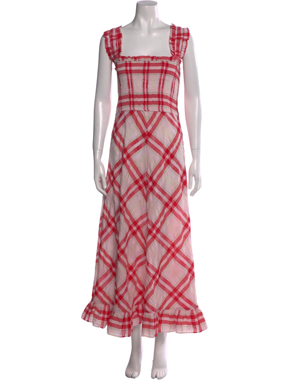 Ganni Plaid Print Long Dress w/ Tags - image 1