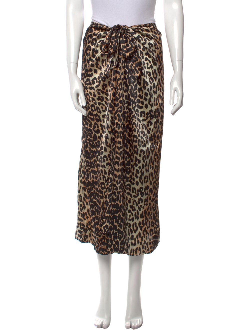 Ganni Silk Midi Length Skirt - image 1