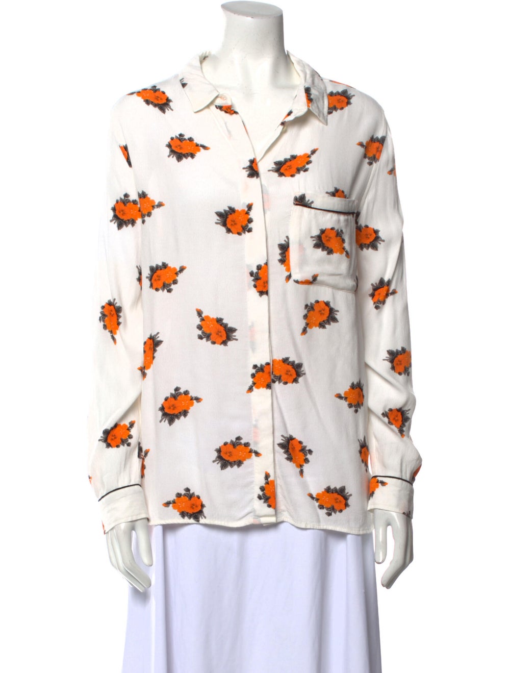 Ganni Floral Print V-Neck Polo - image 1
