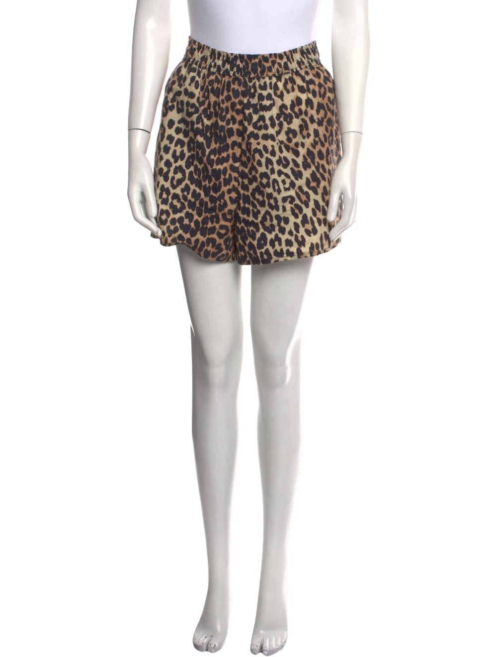 Ganni Animal Print Mini Shorts - image 1