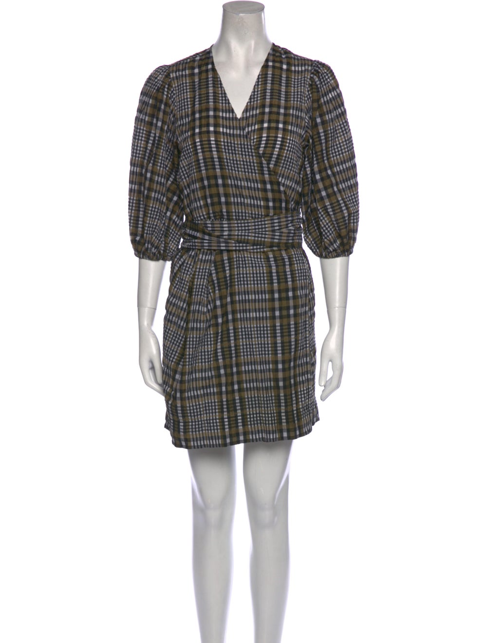Ganni Plaid Print Mini Dress - image 1