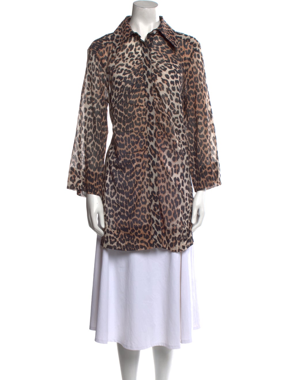 Ganni Animal Print Long Sleeve Tunic w/ Tags - image 1
