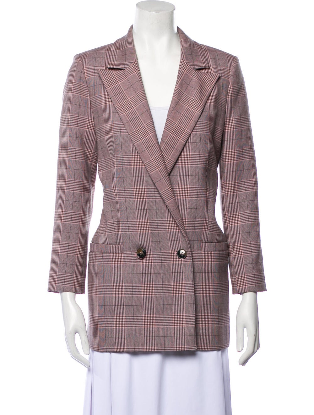 Ganni Plaid Print Blazer - image 1