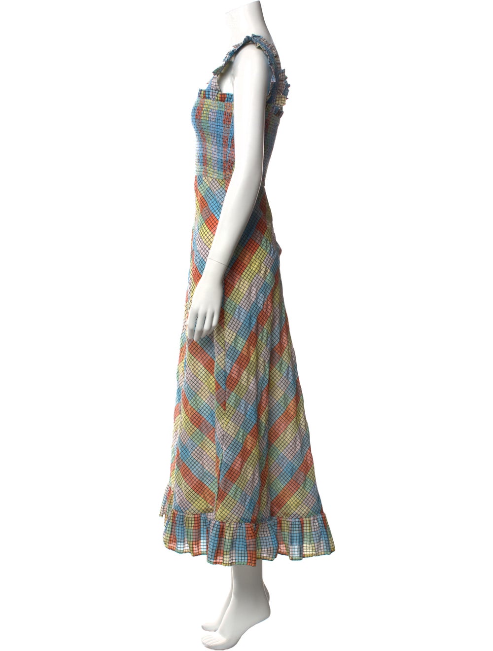 Ganni Plaid Print Long Dress - image 2